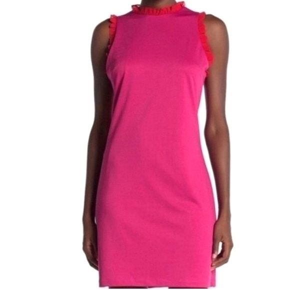 NEW ALEXIA ADMOR Sleeveless Ruffle Roma tic Sheath mini dress size sm pink - Picture 4 of 16